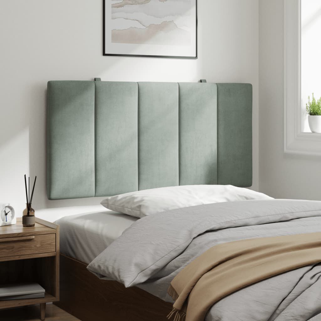 vidaXL Headboard Cushion "Hanko" Light Grey 100 cm Velvet