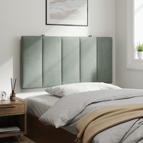 vidaXL Headboard Cushion "Hanko" Light Grey 100 cm Velvet