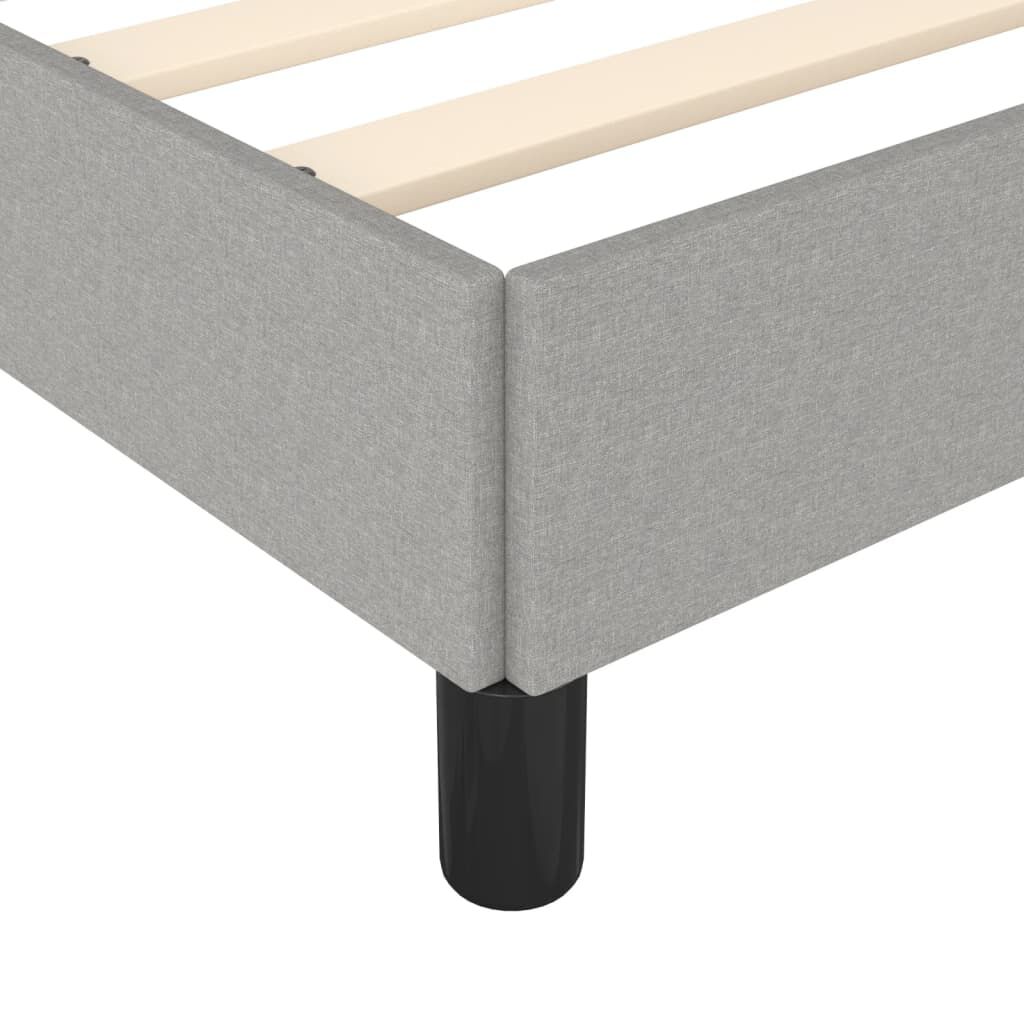 vidaXL Bed Frame without Mattress Light Grey 100x190 cm Twin Fabric