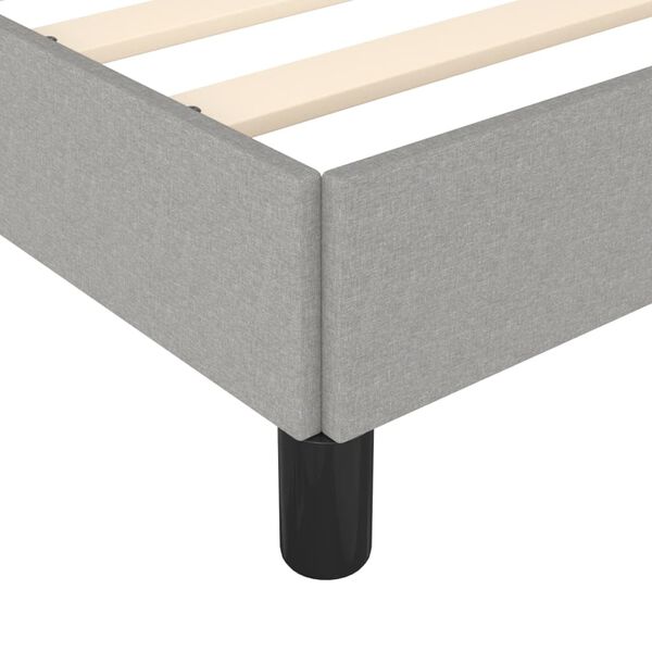 vidaXL Bed Frame without Mattress Light Grey 100x190 cm Twin Fabric