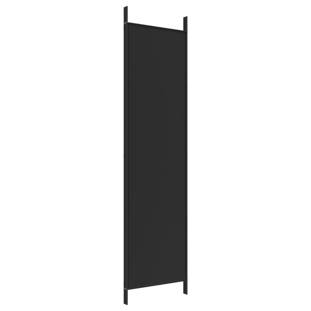 vidaXL 3-Panel Room Divider Black 150x200 cm Fabric