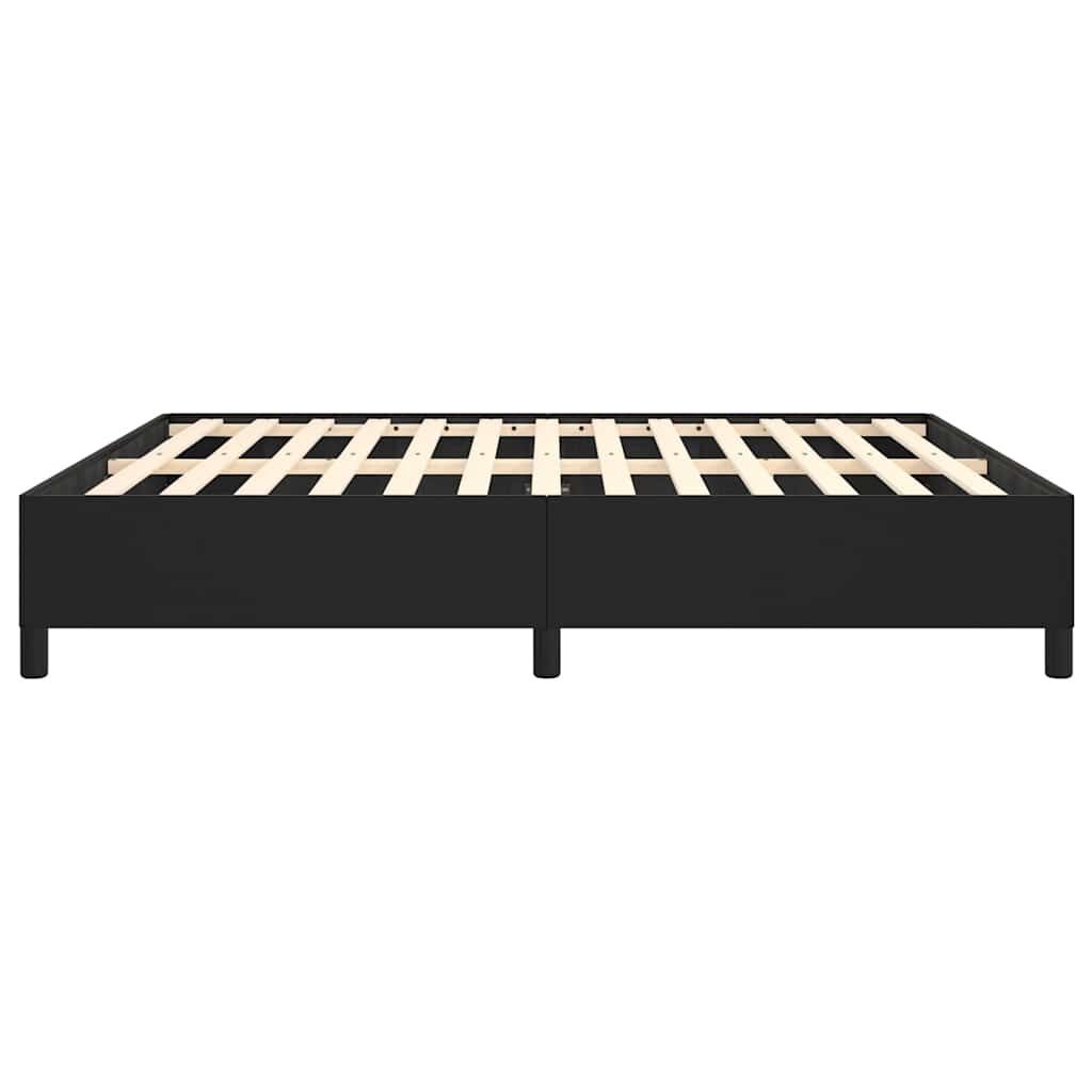 vidaXL Bed Frame without Mattress Black 193x203 cm King Faux Leather
