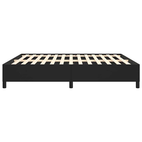 vidaXL Bed Frame without Mattress Black 193x203 cm King Faux Leather