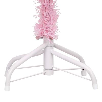 vidaXL Artificial Pre-lit Christmas Tree with Ball Set Pink 210 cm PVC