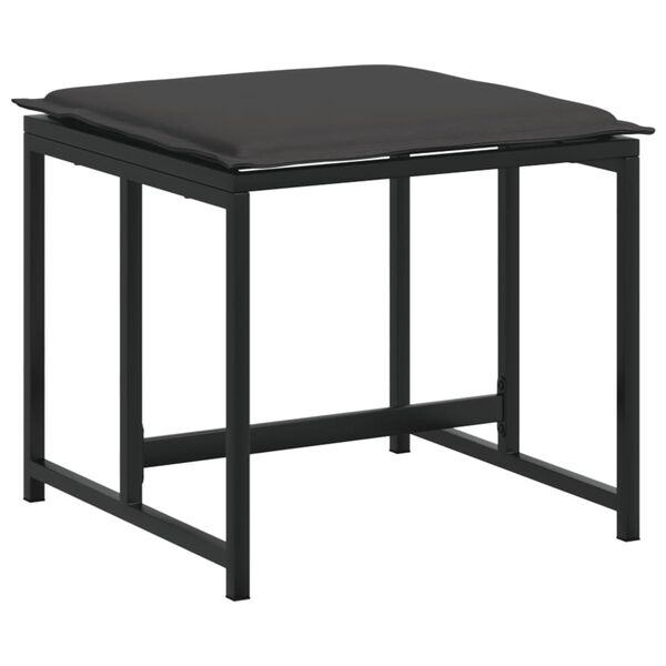vidaXL 13 Piece Garden Dining Set with Cushions Black Textilene