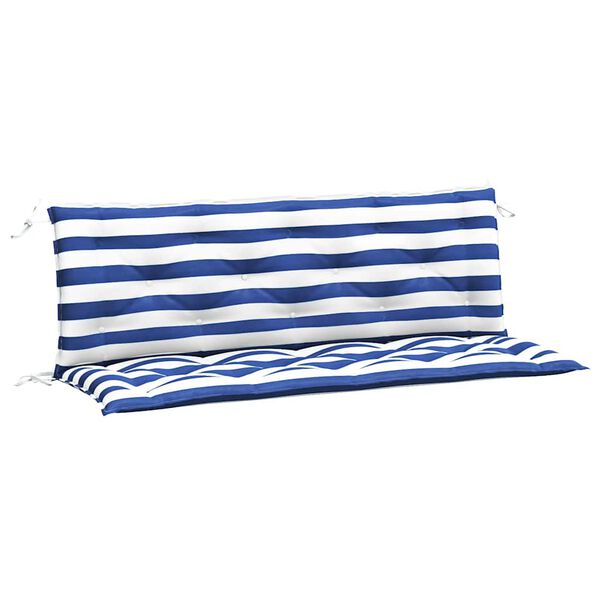 vidaXL Garden Bench Cushions 2 pcs Blue&White Stripe 150x50x7 cm Fabric