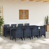 vidaXL Garden Dining Set 9 pcs Anthracite Polt rattan