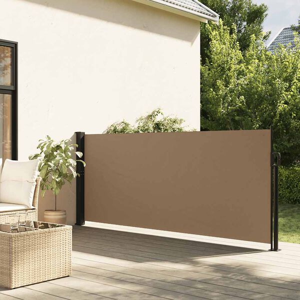 vidaXL Retractable Side Awning Taupe 117x300 cm