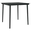 vidaXL 3 Piece Garden Dining Set Black Poly Rattan Glass