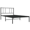 vidaXL Metal Bed Frame without Mattress with Headboard Black 100x200cm