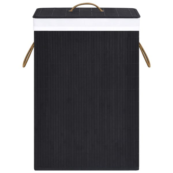 vidaXL Bamboo Laundry Basket Black 72 L