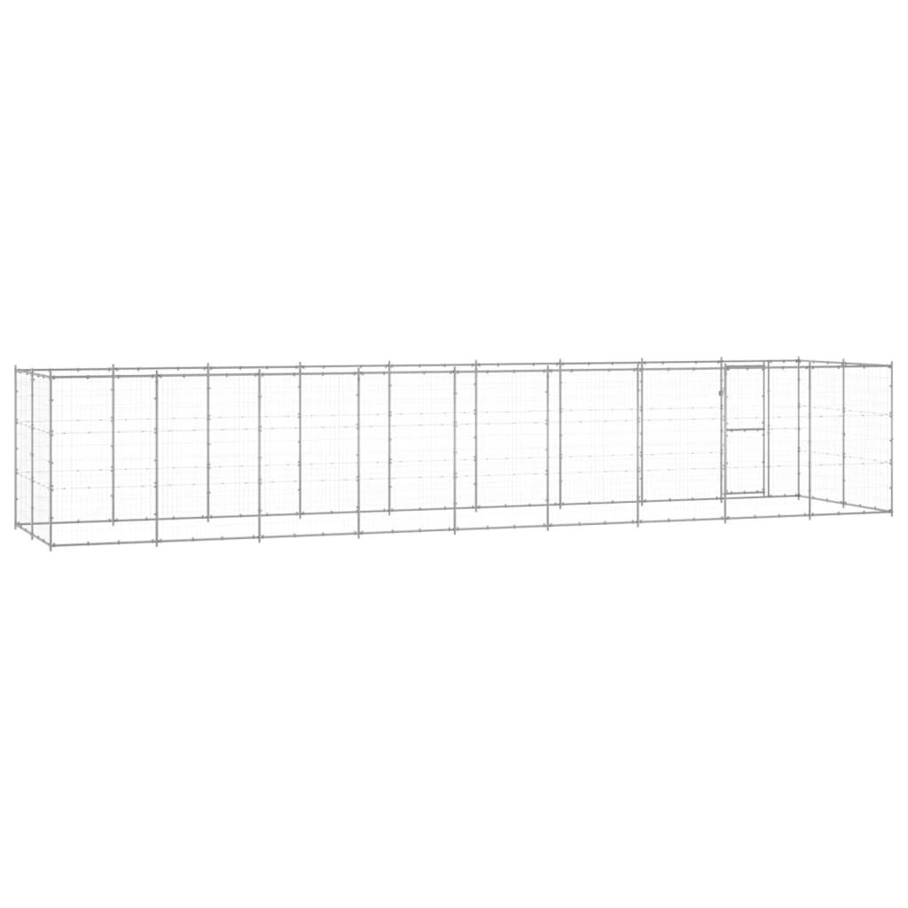 vidaXL Outdoor Dog Kennel Galvanised Steel 21.78 m²