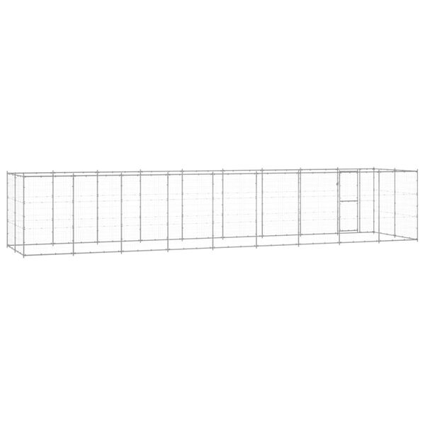 vidaXL Outdoor Dog Kennel Galvanised Steel 21.78 m²