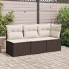 vidaXL Garden Chair Armless with Cushions Brown Poly Rattan