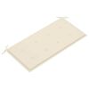 vidaXL Garden Bench with Cream Cushion 112 cm Solid Teak Wood