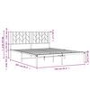 vidaXL Metal Bed Frame without Mattress with Headboard White 150x200cm