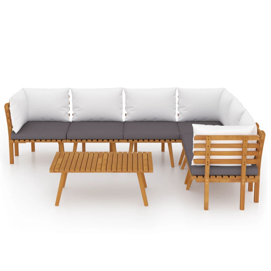 vidaXL 7 Piece Garden Lounge Set with Cushions Solid Wood Acacia