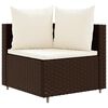 vidaXL 6 Piece Garden Sofa Set with Cushions Brown Poly Rattan