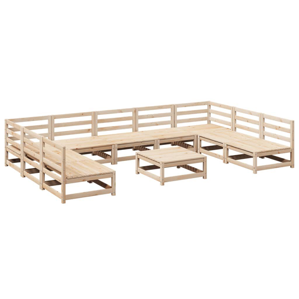 vidaXL 10 Piece Garden Sofa Set Solid Wood Pine