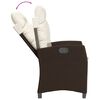 vidaXL Reclining Garden Chairs 2 pcs with Cushions Brown Poly Rattan