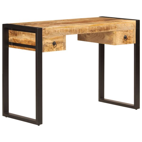 vidaXL Desk with 2 Drawers 110x50x77 cm Solid Mango Wood