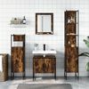 vidaXL 4 Piece Bathroom Cabinet Set Smoked Oak Engineered Wood
