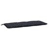 vidaXL Garden Bench Cushions 2pcs Black Check Pattern 120x50x7cm Fabric