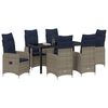 vidaXL Garden Dining Set with Cushion 7 pcs Black Poly Rattan