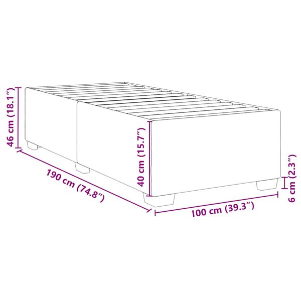 vidaXL Bed Frame without Mattress White Twin Faux Leather