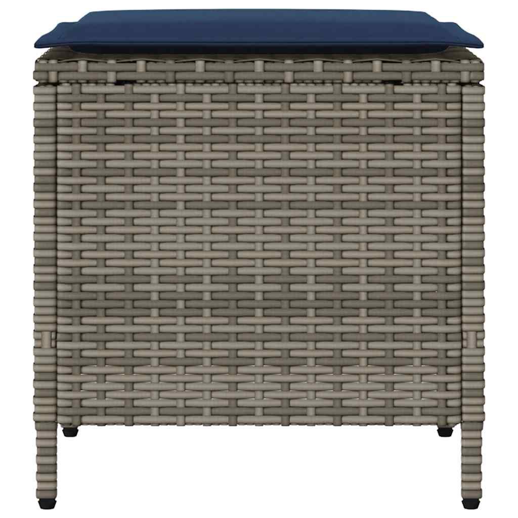 vidaXL 4 Piece Garden Sofa Set with Cushions Grey Poly Rattan