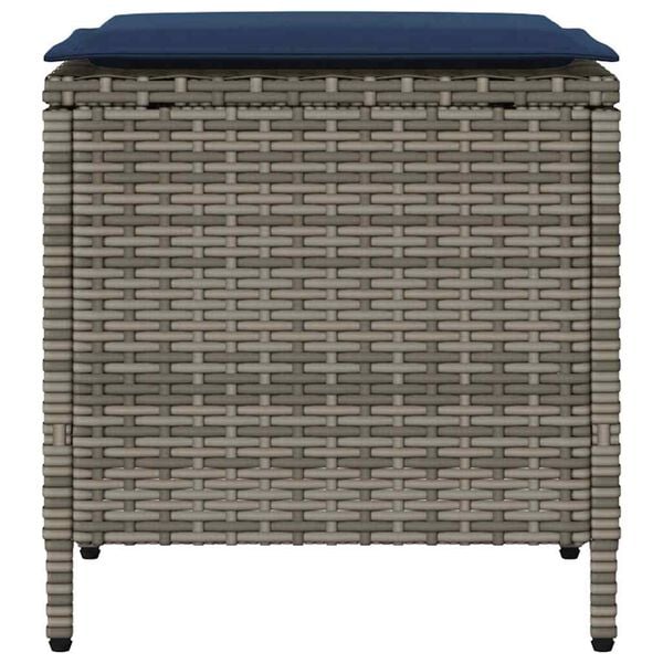 vidaXL 4 Piece Garden Sofa Set with Cushions Grey Poly Rattan