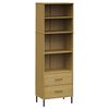 vidaXL Bookcase with 2 Drawers Brown 60x35x180 cm Solid Wood OSLO