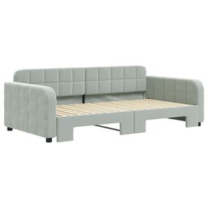 vidaXL Daybed with Trundle without Mattress Light Grey 100x190 cm