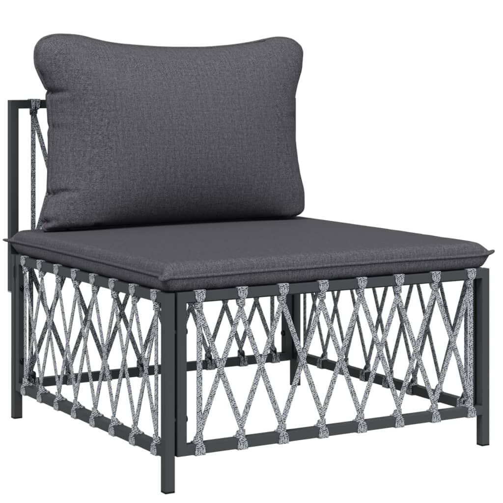 vidaXL 8 Piece Garden Lounge Set with Cushions Anthracite Steel