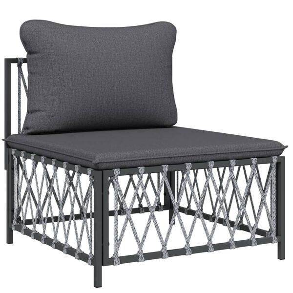 vidaXL 8 Piece Garden Lounge Set with Cushions Anthracite Steel