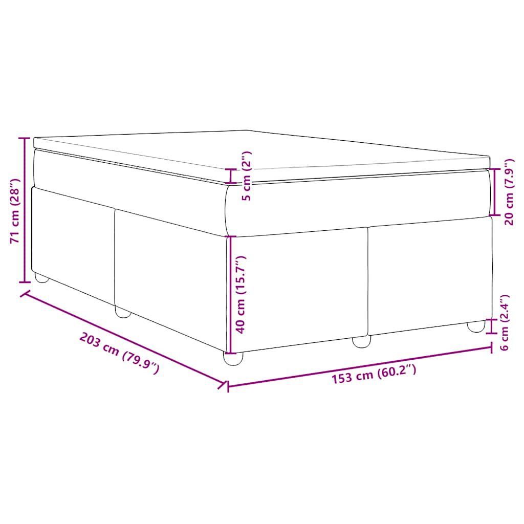 vidaXL Box Spring Bed with Mattress Light Grey Queen Fabric