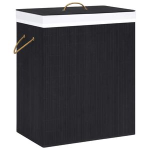 vidaXL Bamboo Laundry Basket Black 100 L