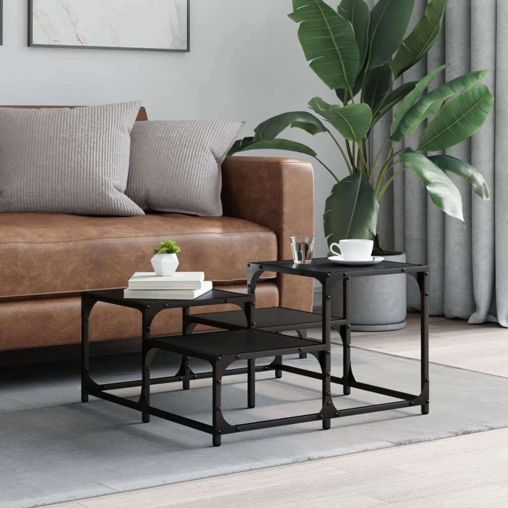 vidaXL Coffee Table Black 68x68x40 cm Engineered Wood