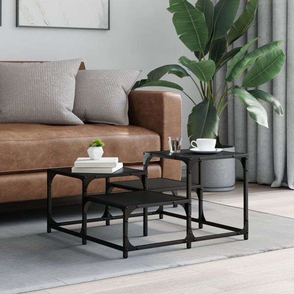 vidaXL Coffee Table Black 68x68x40 cm Engineered Wood