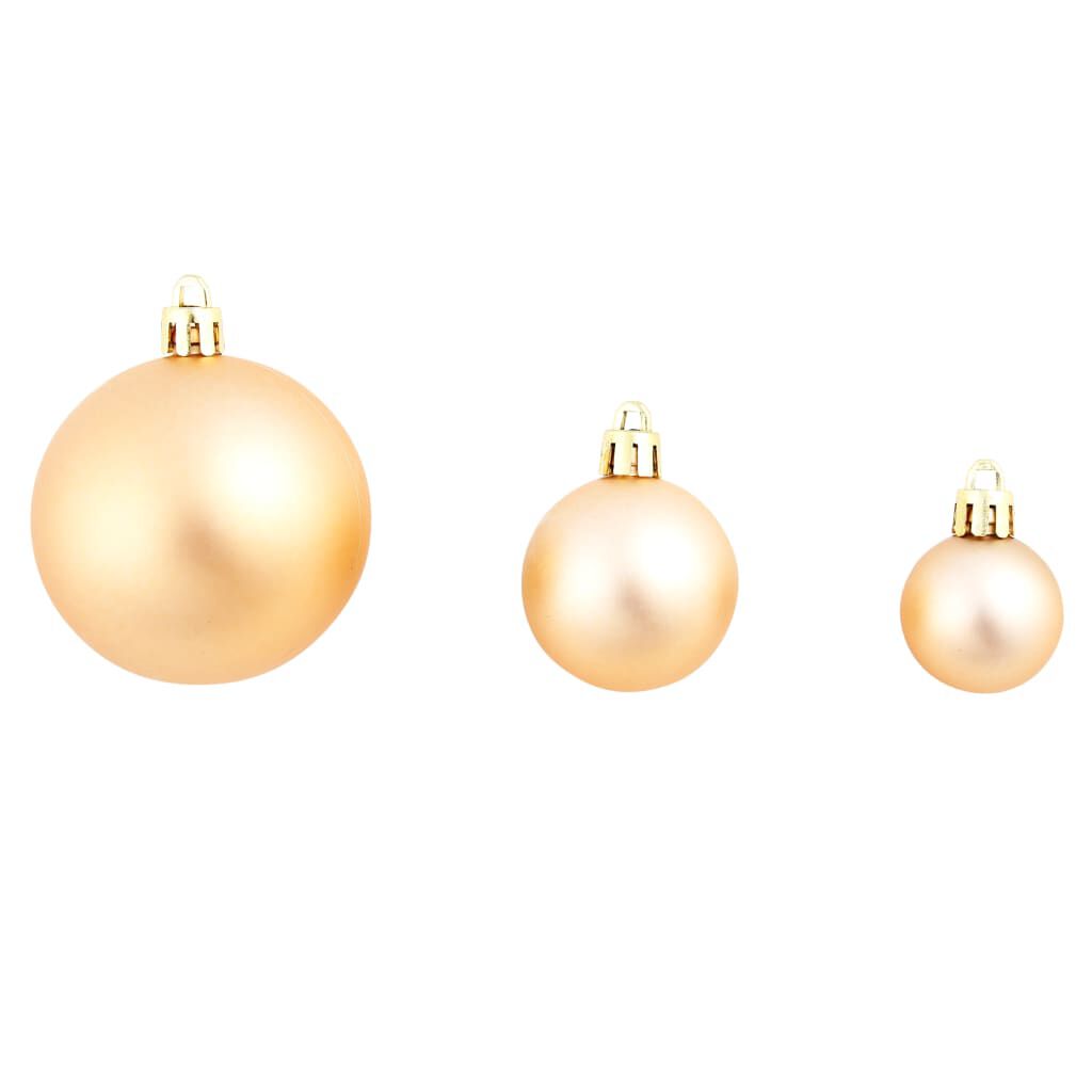 vidaXL 100 Piece Christmas Ball Set 3/4/6 cm Rose/Gold