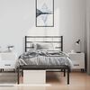 vidaXL Metal Bed Frame without Mattress with Headboard Black 100x190cm