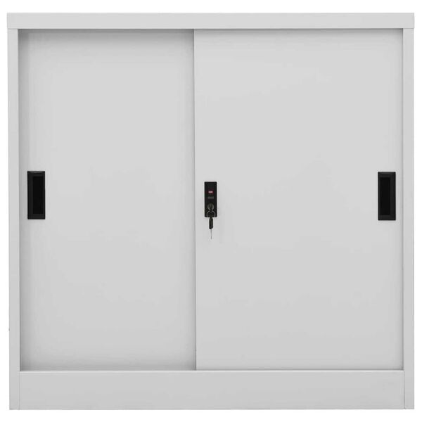 vidaXL Sliding Door Cabinet with Planter Box Light Grey Steel