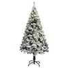 vidaXL Artificial Pre-lit Christmas Tree with Flocked Snow Green 150 cm
