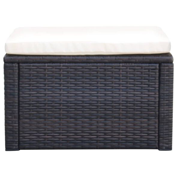 vidaXL Footstool Ottoman Poly Rattan 53x53x30 cm Brown