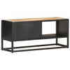 vidaXL TV Cabinet with Carved Door 90x30x40 cm Rough Mango Wood