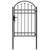 vidaXL Fence Gate with Lock Grey 100 x 150 cm Powder-Coated Steel
