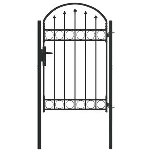 vidaXL Fence Gate with Lock Grey 100 x 150 cm Powder-Coated Steel