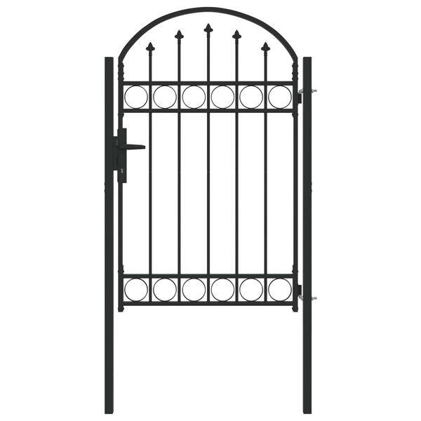 vidaXL Fence Gate with Lock Grey 100 x 150 cm Powder-Coated Steel