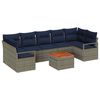 vidaXL Garden Sofa Set with Cushion 8 pcs Grey Poly rattan