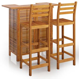 vidaXL 3 Piece Garden Bar Set Solid Wood Acacia